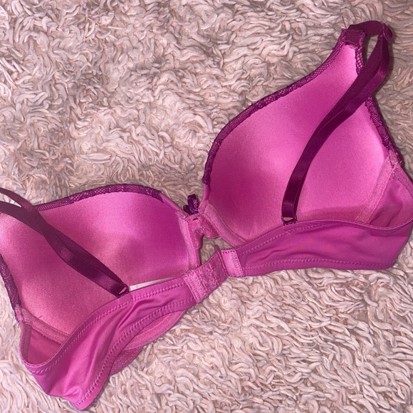PINK & PURPLE LACE TRIM PUSH-UP BRA · SIZE 36B - Picture 4 of 5